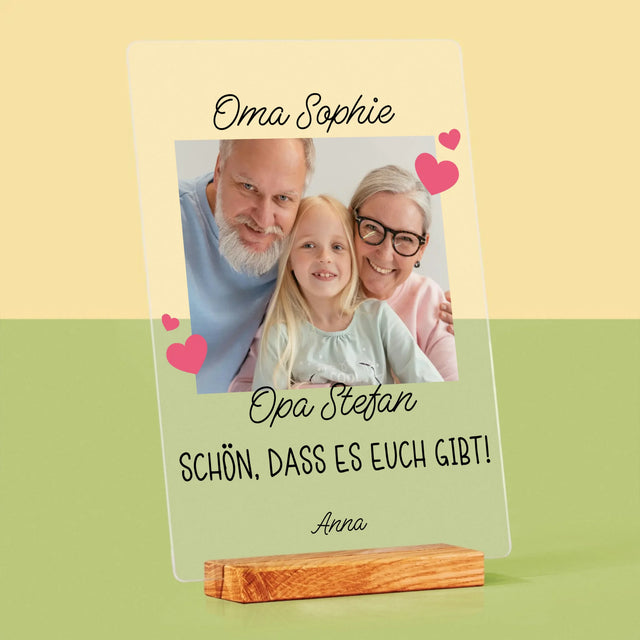 Foto Und Unterschrift: Schön, Dass Es Euch Gibt - Druck Auf Acrylglas