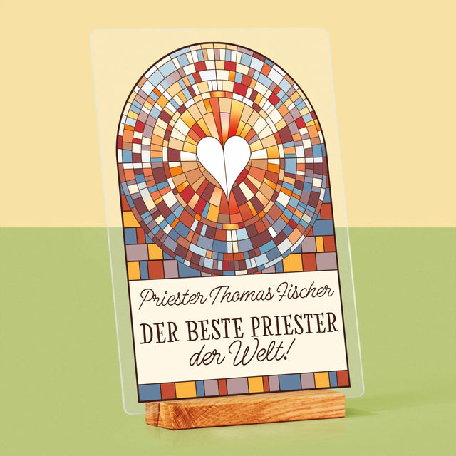 Name Und Unterschrift: Der Beste Priester Der Welt - Druck Auf Acrylglas