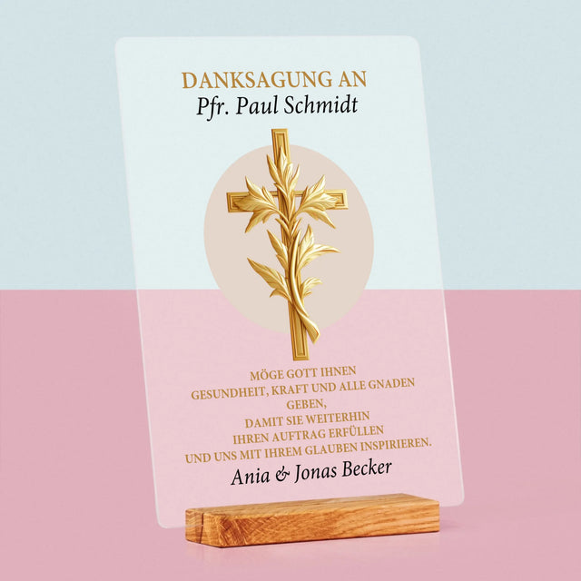 Name Und Unterschrift: Dank An Den Pfarrer - Druck Auf Acrylglas