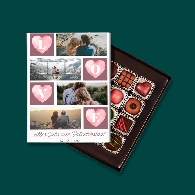 Fotocollage: Herzen Love - Pralinen
