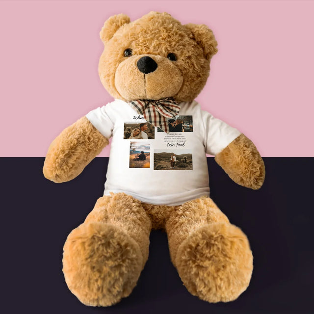 Fotocollage: Schatz, Danke - Teddybär 90 Cm