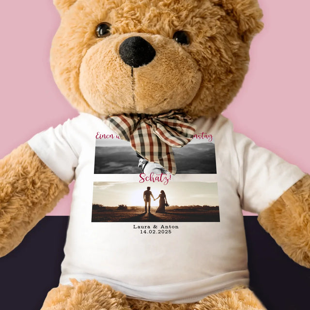 Fotocollage: Einen Wunderschönen Valentinstag - Teddybär 90 Cm