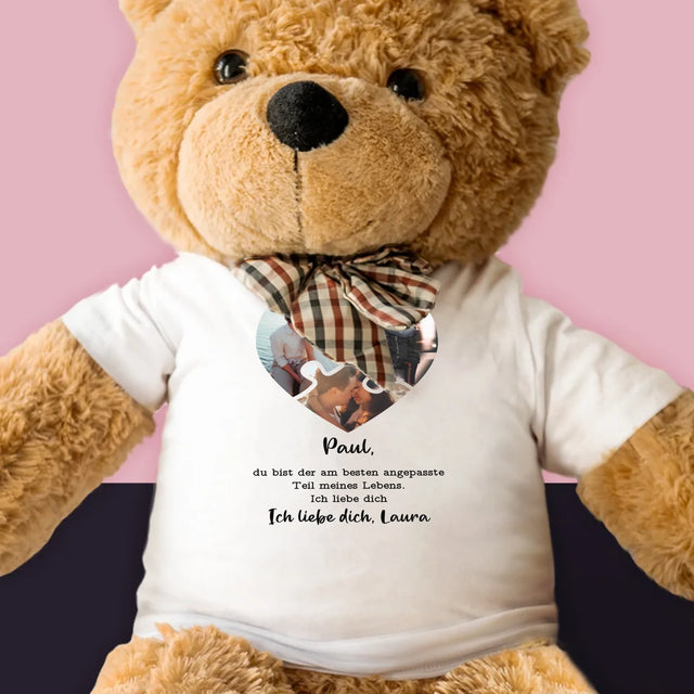 Fotocollage: Valentinstag-Puzzle - Teddybär 90 Cm