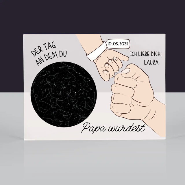 Sternkarte: Der Tag An Dem Du Papa Wurdest - Acrylblock