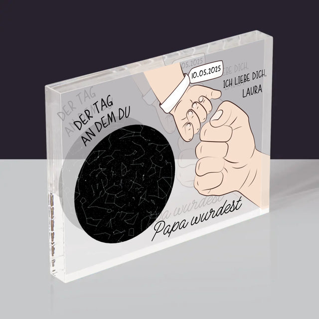 Sternkarte: Der Tag An Dem Du Papa Wurdest - Acrylblock