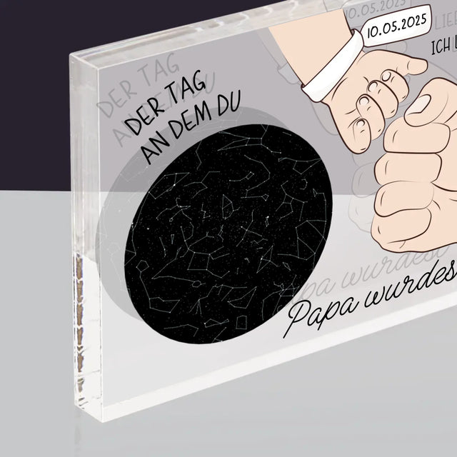 Sternkarte: Der Tag An Dem Du Papa Wurdest - Acrylblock