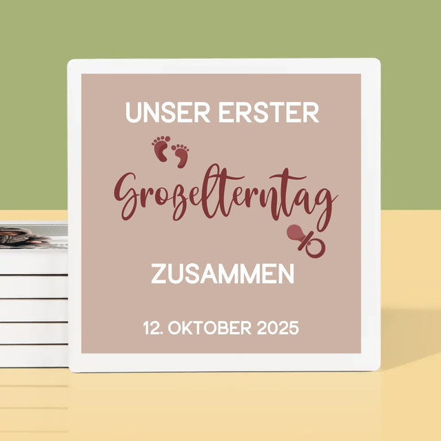 Fotocollage: Das Ist Unser Erster Großelterntag. - Tassenuntersetzer