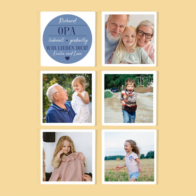Fotocollage: Geliebter Opa - Tassenuntersetzer
