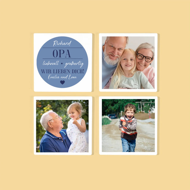 Fotocollage: Geliebter Opa - Tassenuntersetzer