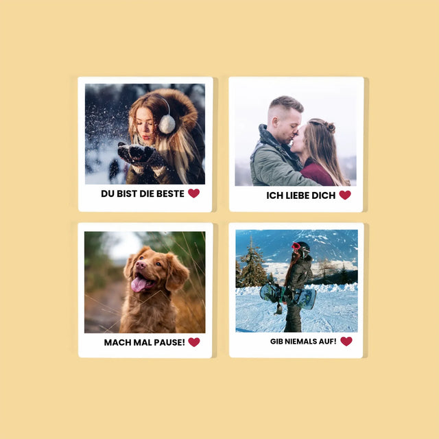 Foto Und Unterschrift: Positive Gedanken - Tassenuntersetzer