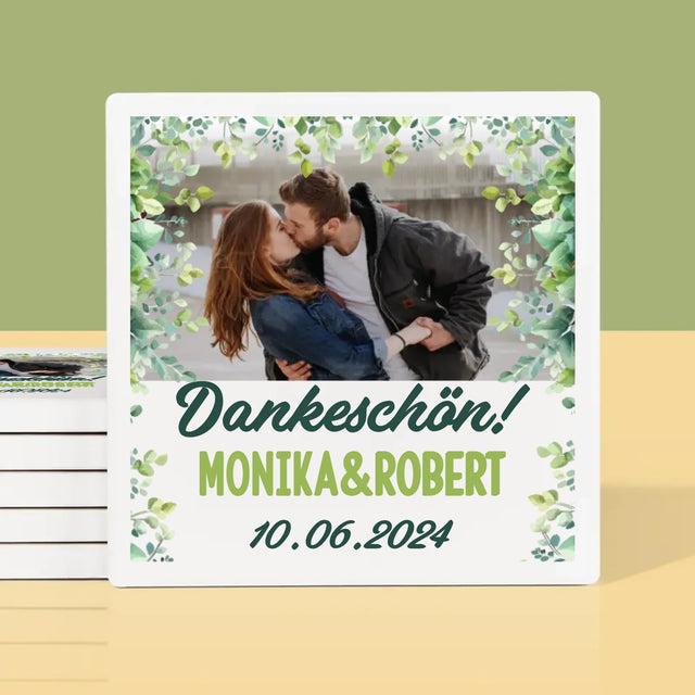 Foto Und Unterschrift: Hochzeit Blätter - Tassenuntersetzer