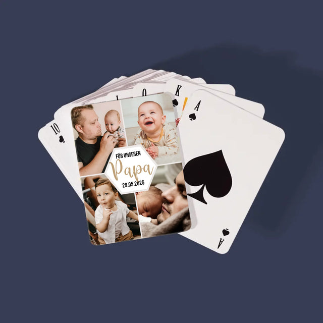 Fotocollage: Für Unseren Papa - Spielkarten