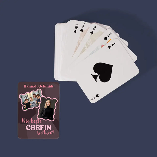 Fotocollage: Beste Chefin - Spielkarten