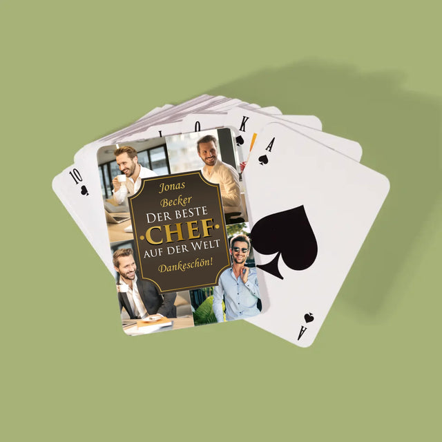 Fotocollage: Der Beste Chef Der Welt - Spielkarten