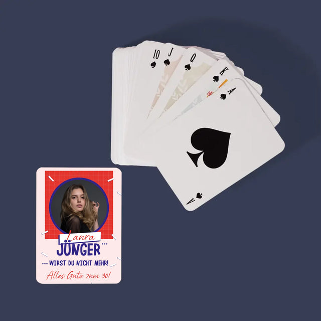 Foto Und Unterschrift: Du Wirst Nicht Jünger - Spielkarten