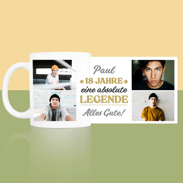 Fotocollage: 18 Jahre Als Legende - Tasse