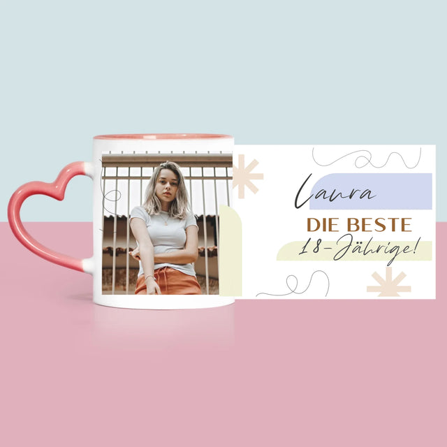 Foto Und Unterschrift: Beste 18-Jährige - Tasse