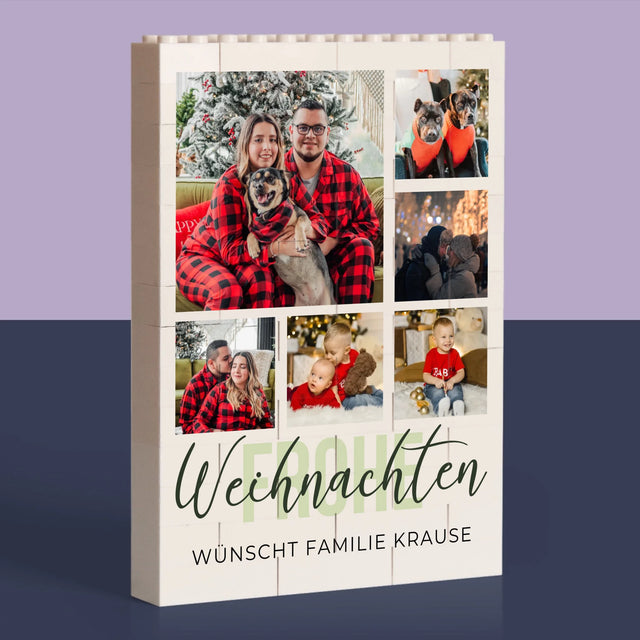 Fotocollage: Weihnachtsbriefmarken - Lego-Steine