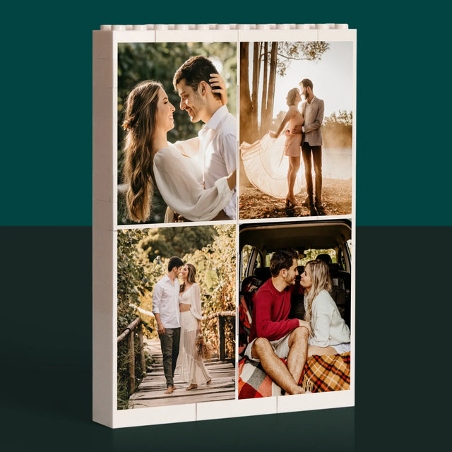 Fotocollage: Hochzeitsdatum - Lego-Steine