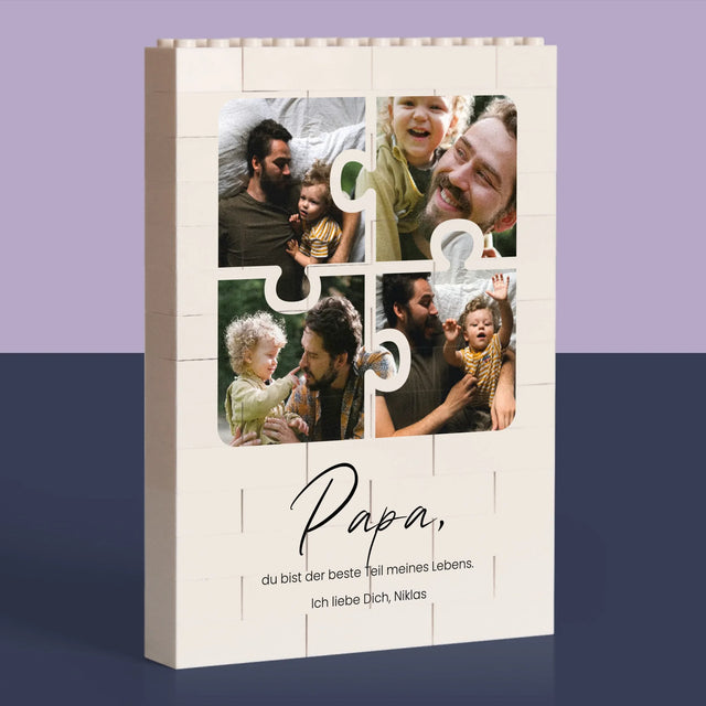 Fotocollage: Erster Hochzeitstag Herz - Lego-Steine