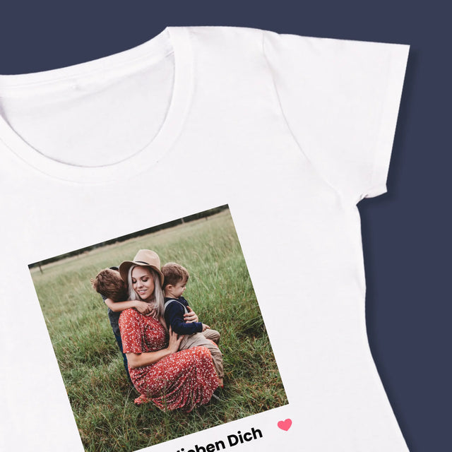 Foto Und Unterschrift: Mama, Wir Lieben Dich - T-Shirt Für Damen