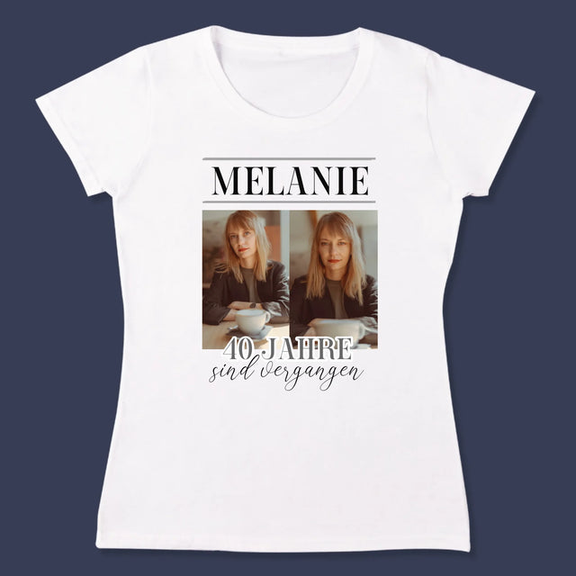 Fotocollage: 40 Jahre Vergangen - T-Shirt Für Damen