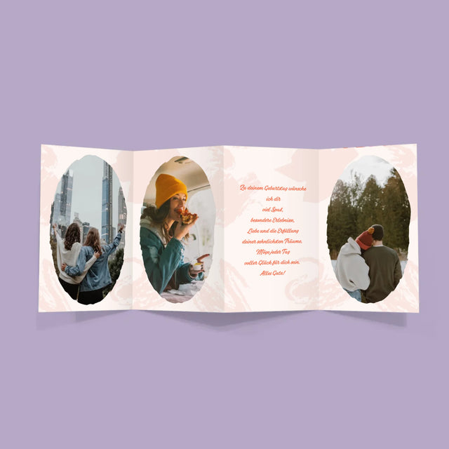 Buchstaben-Collage: Wünsch Dir Was - Fotos, Harmonikaartig Gefaltet