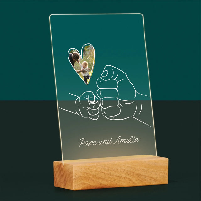 Foto Und Unterschrift: Papa Baby Hand - Druck Auf Acrylglas