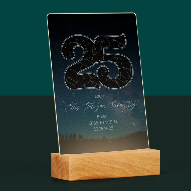 Sternkarte: Sterne-Zu Seinem 25. Geburtstag - Druck Auf Acrylglas
