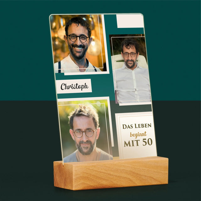 Fotocollage: Das Leben Beginnt Mit 50 - Druck Auf Acrylglas