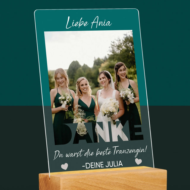Foto Und Unterschrift: Du Warst Die Beste Trauzeugin - Druck Auf Acrylglas