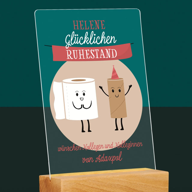Name Und Unterschrift: Glücklichen Ruhestand - Druck Auf Acrylglas