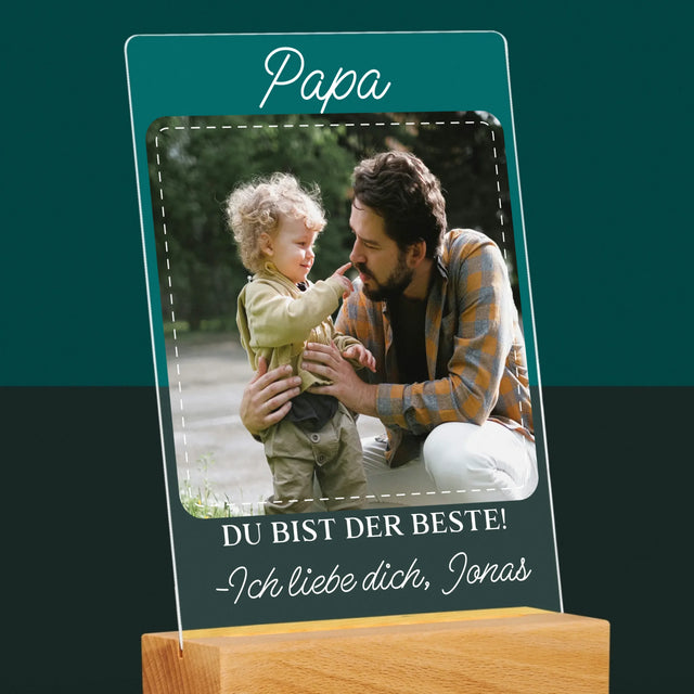 Foto Und Unterschrift: Der Beste Papa - Druck Auf Acrylglas