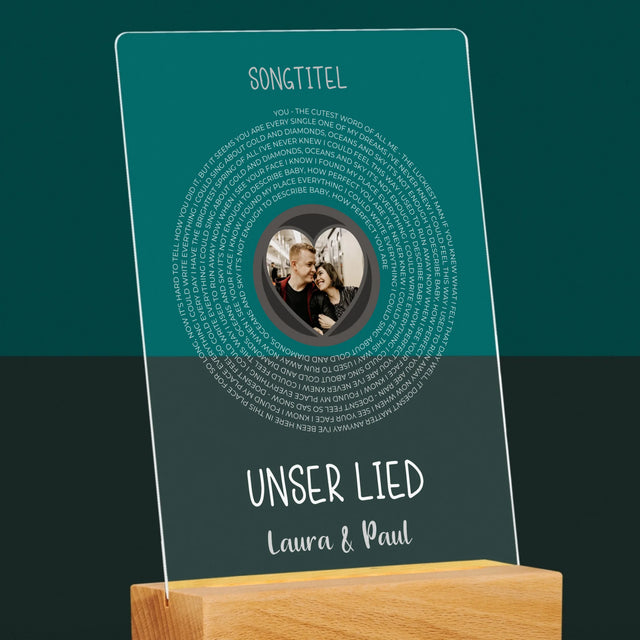 Foto Und Unterschrift: Unser Lied Mit Text - Druck Auf Acrylglas