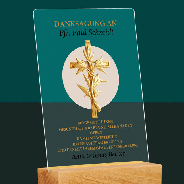Name Und Unterschrift: Dank An Den Pfarrer - Druck Auf Acrylglas