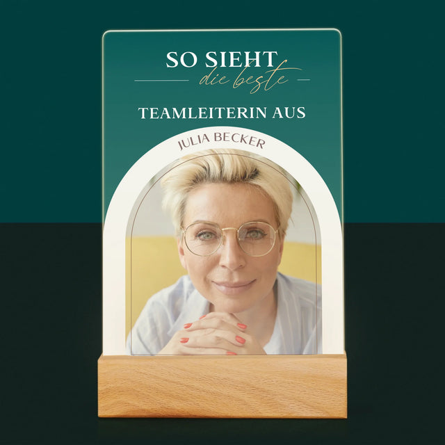 Foto Und Unterschrift: Bester Teamleiter - Druck Auf Acrylglas
