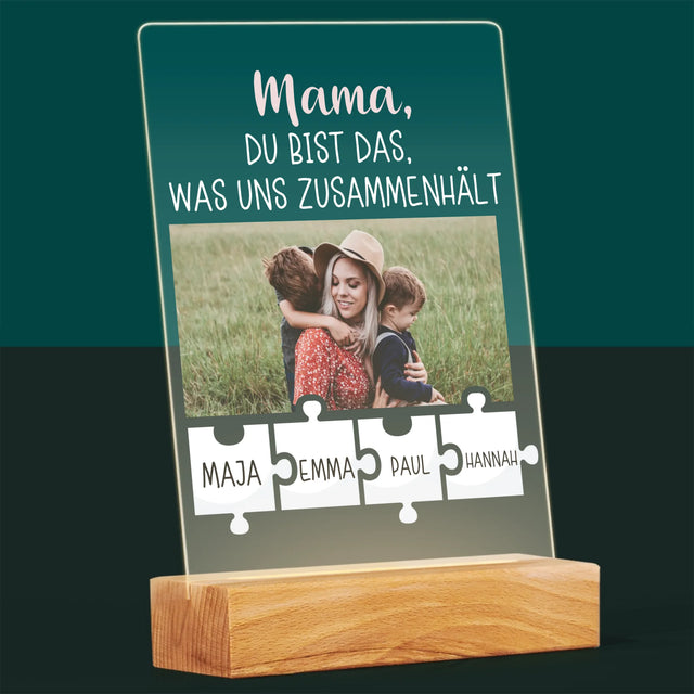 Foto Und Unterschrift: Mama, Du Bist Das, Was Uns Zusammenhält - Druck Auf Acrylglas