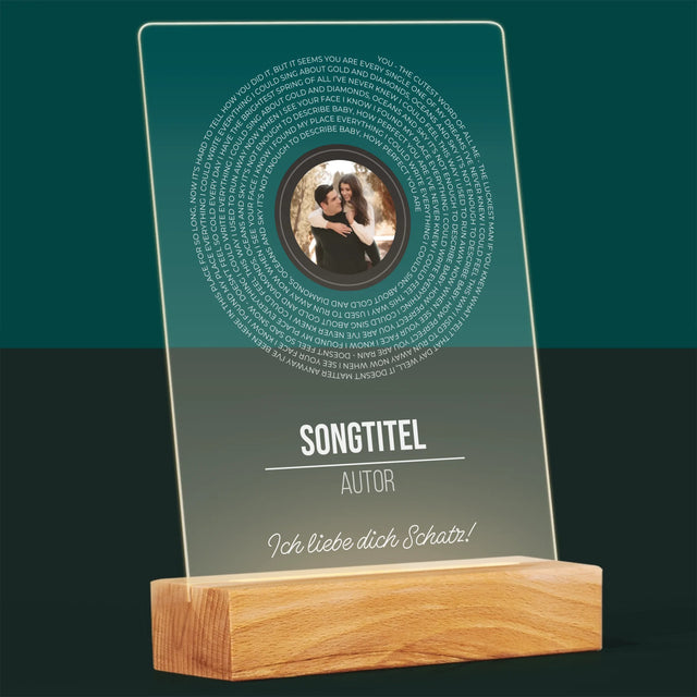 Foto Und Unterschrift: Songtexte Auf Der Platte - Druck Auf Acrylglas