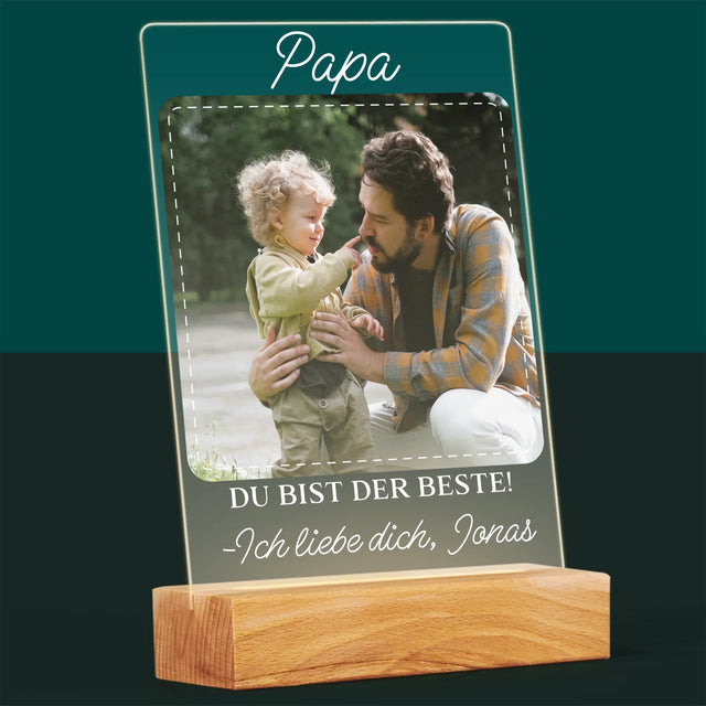 Foto Und Unterschrift: Der Beste Papa - Druck Auf Acrylglas