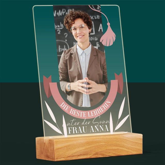 Foto Und Unterschrift: Die Beste Lehrerin Unter Der Sonne - Druck Auf Acrylglas