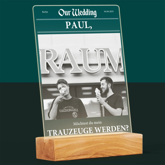 Foto Und Unterschrift: Our Wedding Trauzeuge - Druck Auf Acrylglas