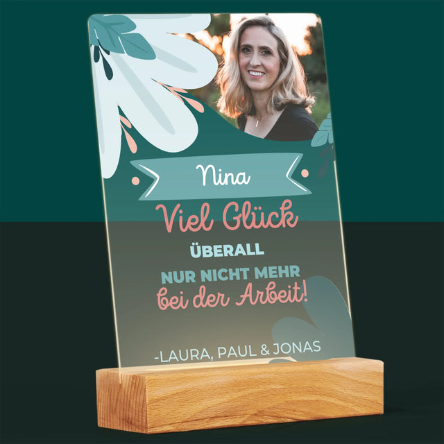 Foto Und Unterschrift: Viel Glück Bei Der Nicht-Arbeit - Druck Auf Acrylglas