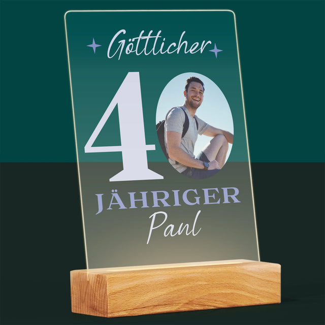 Foto Und Unterschrift: Göttlicher 40-Jähriger - Druck Auf Acrylglas