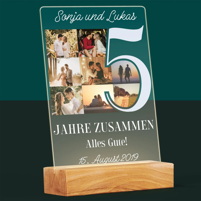Fotocollage: 5 Jahre Zusammen - Druck Auf Acrylglas