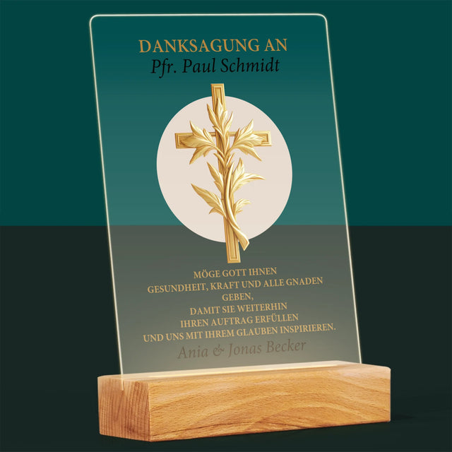 Name Und Unterschrift: Dank An Den Pfarrer - Druck Auf Acrylglas