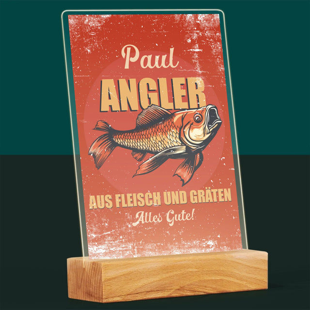 Name Und Unterschrift: Ein Angler Aus Fleisch Und Gräten - Druck Auf Acrylglas