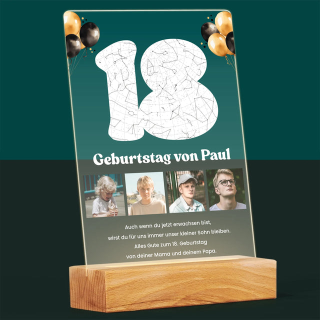 Sternkarte: 18. Geburtstag Des Stars-Mit Widmung - Druck Auf Acrylglas
