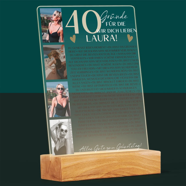 Fotocollage: 40 Gründe - Druck Auf Acrylglas
