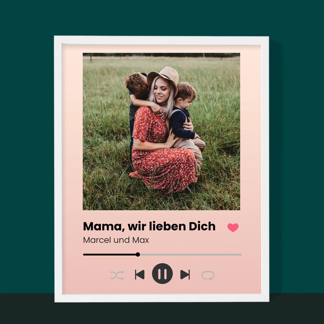 Foto Und Unterschrift: Mama, Wir Lieben Dich - Druck Mit Rahmen 30X40