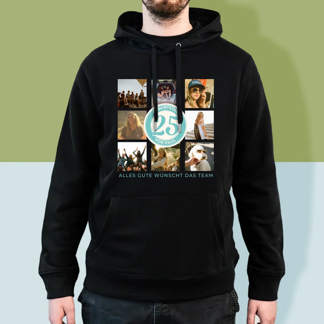 Fotocollage: 25 Geburtstag - Kapuzenpullover Für Herren
